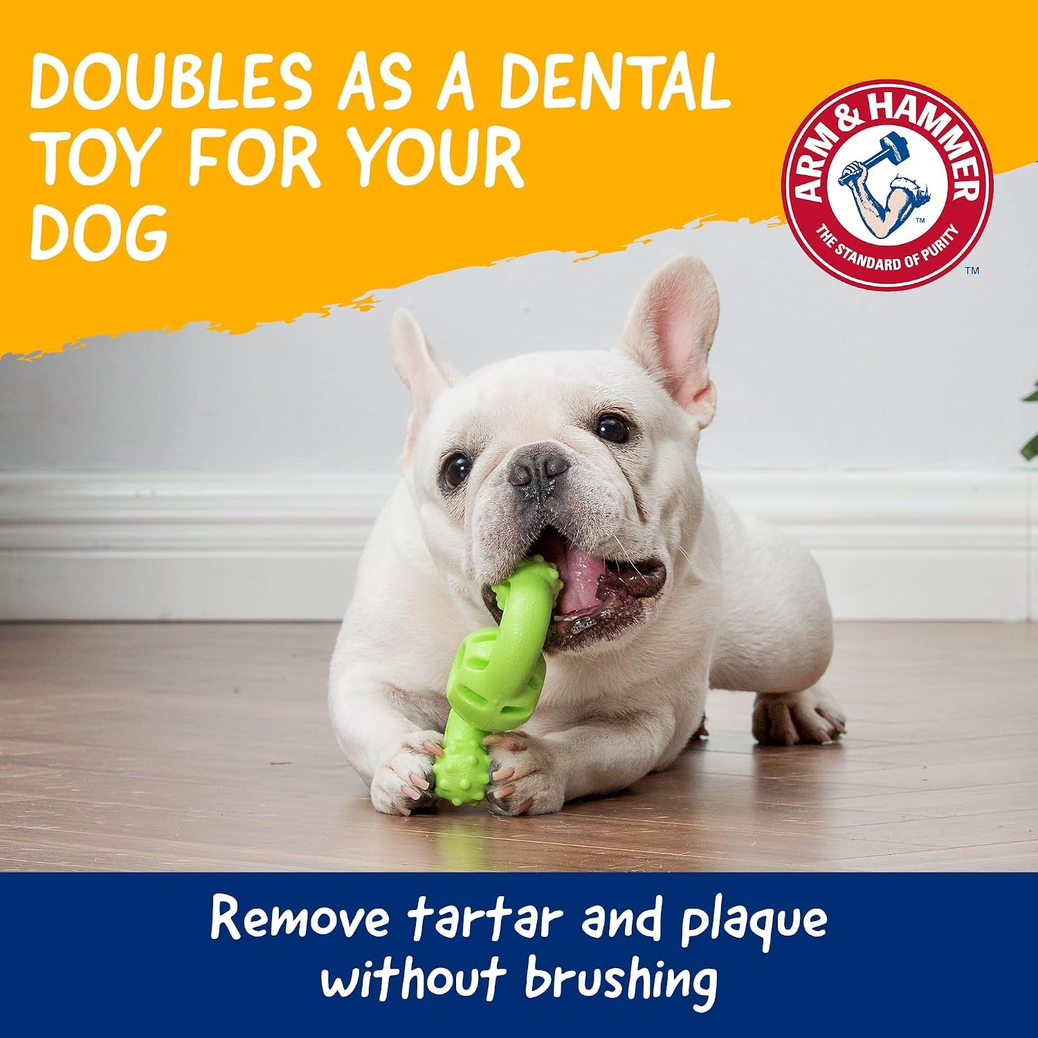 image:imageArm amp Hammer Nubbies TBone Dental Chew Toy Peanut Butter Flavor Textured Toy Helps Clean Teeth Supports Oral Care for Dogs Up to 35 Lbs 24 Pack NonEdible Supervised Daily Chewing at HomeGreen Wave