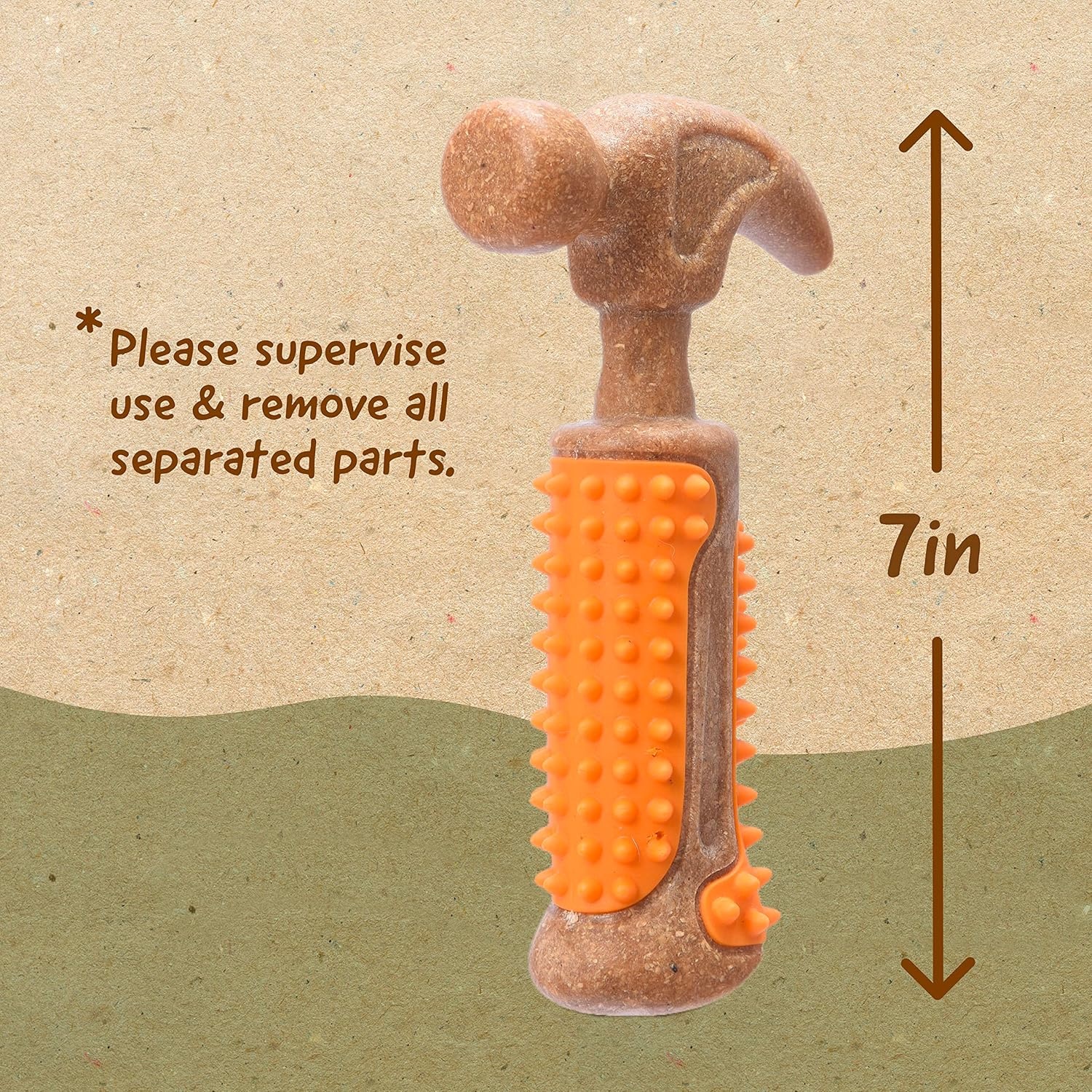 image:imageArm amp Hammer for Pets Chew Tools Collection Wood Blend Pliers Chew Toy for Dogs Compressed Wood with Baking Soda Safer amp Durable Alternative to Chewing Sticks 7 InchHammer