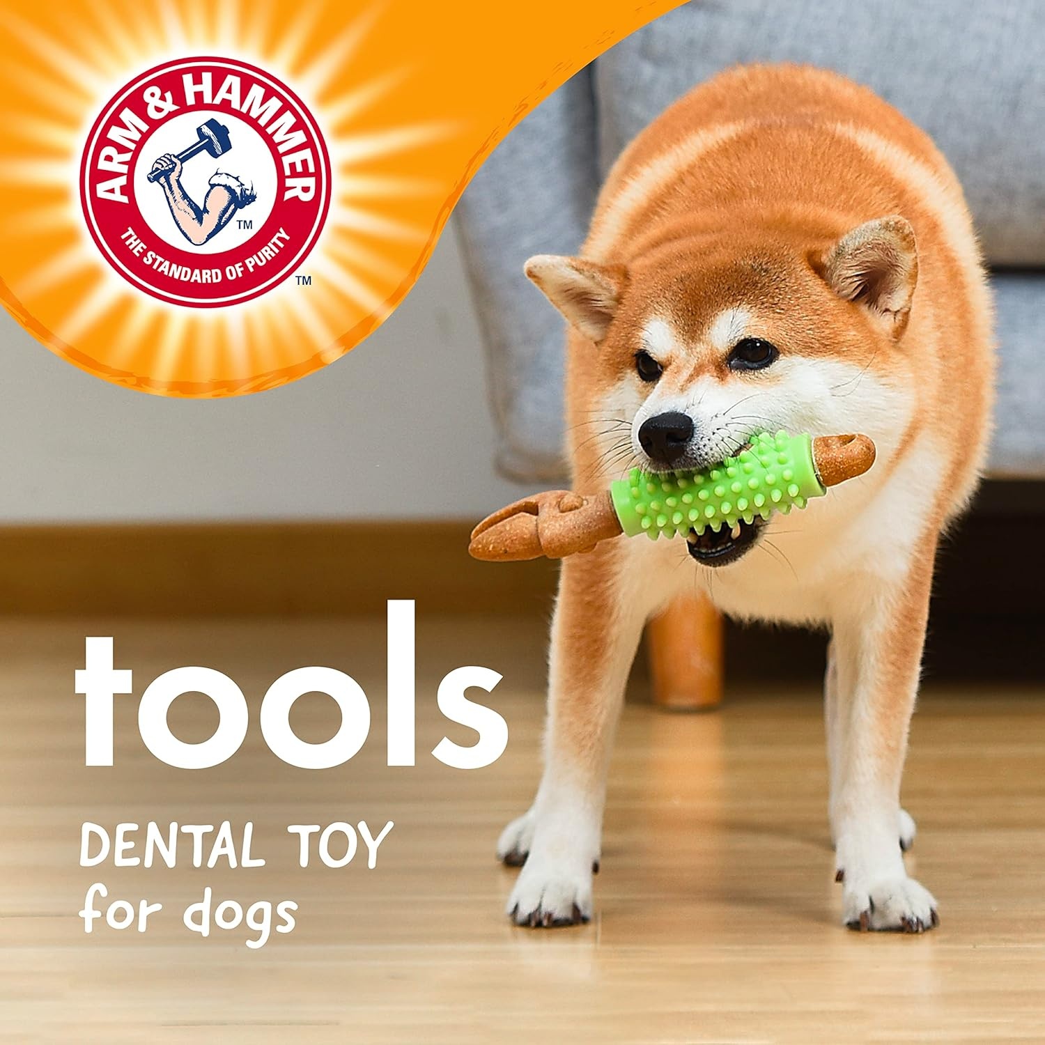 image:imageArm amp Hammer for Pets Chew Tools Collection Wood Blend Pliers Chew Toy for Dogs Compressed Wood with Baking Soda Safer amp Durable Alternative to Chewing Sticks 7 InchWrench
