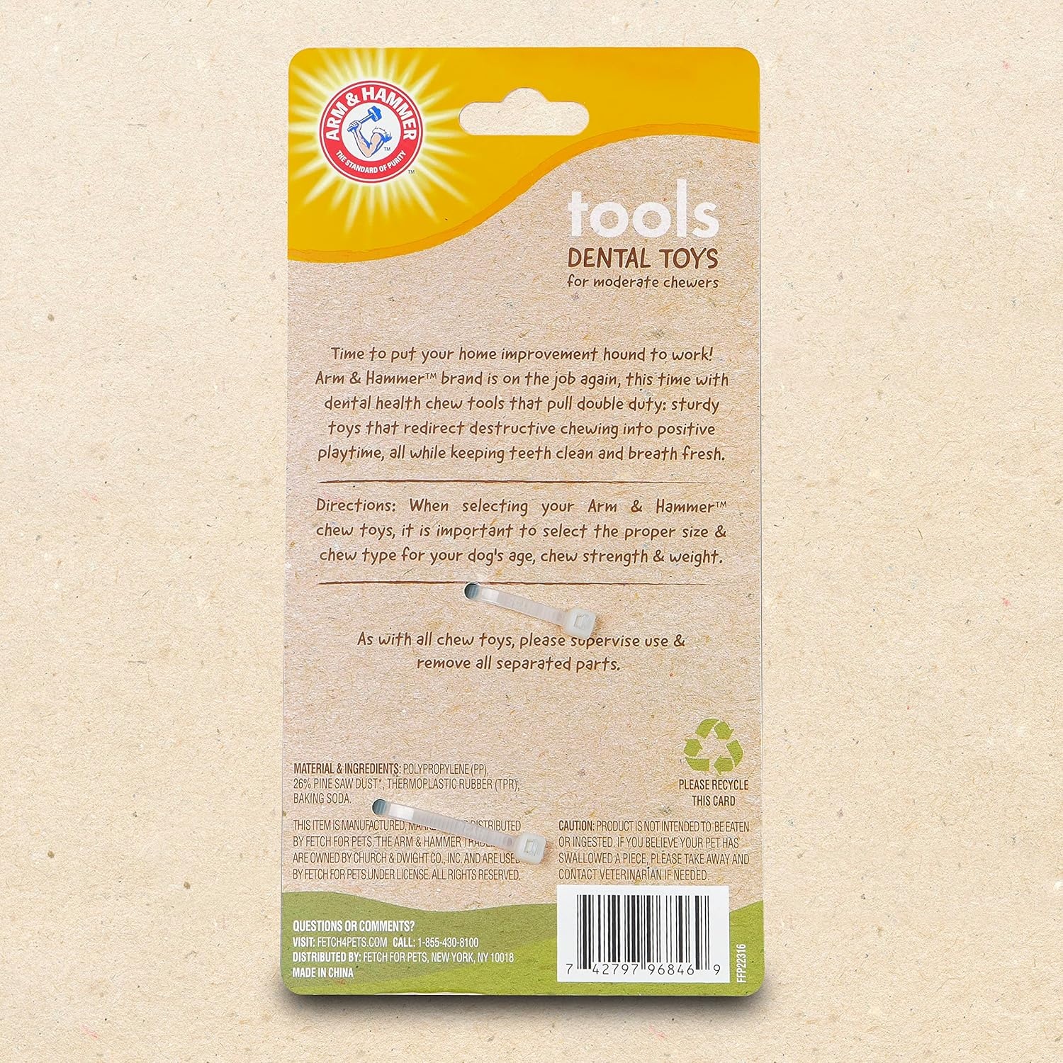image:imageArm amp Hammer for Pets Chew Tools Collection Wood Blend Pliers Chew Toy for Dogs Compressed Wood with Baking Soda Safer amp Durable Alternative to Chewing Sticks 7 InchPaintbrush