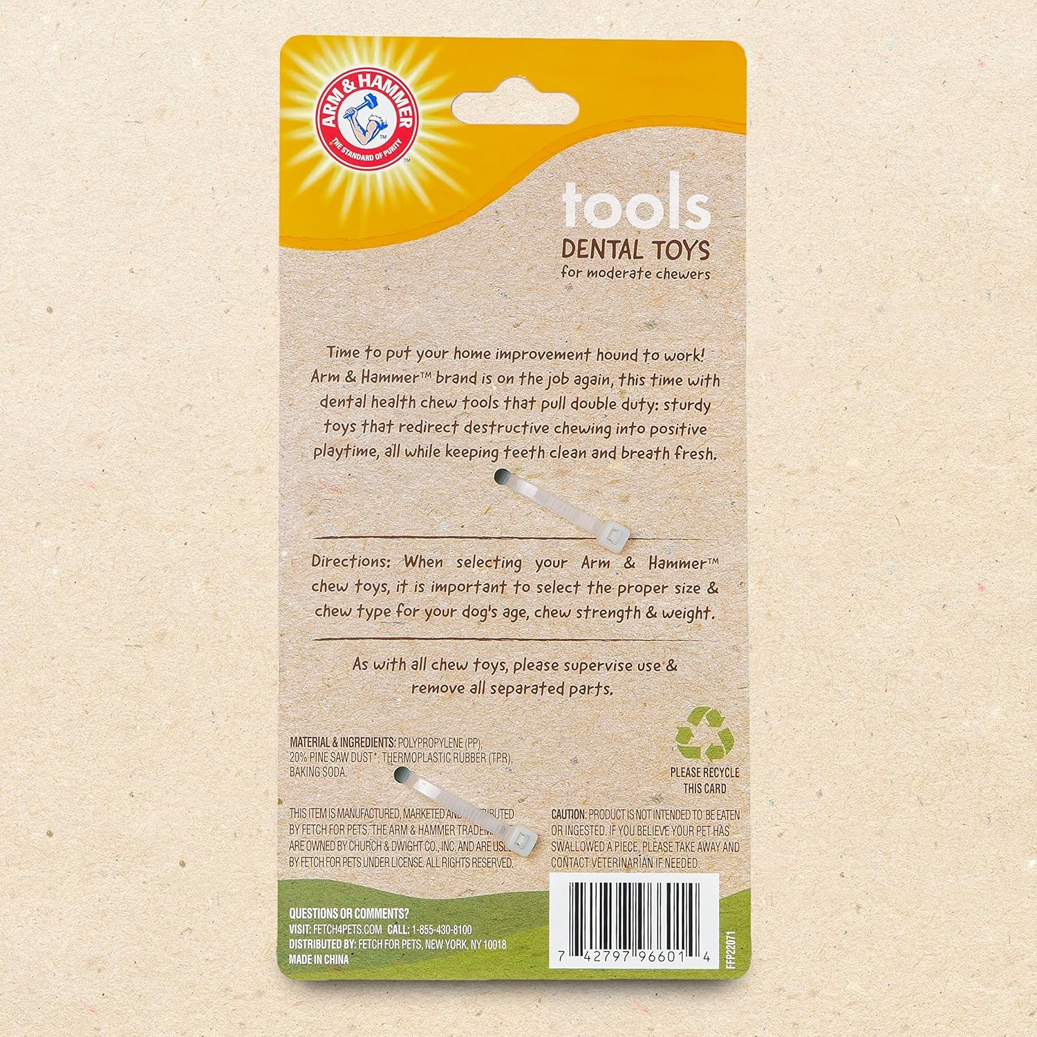 image:imageArm amp Hammer for Pets Chew Tools Collection Wood Blend Pliers Chew Toy for Dogs Compressed Wood with Baking Soda Safer amp Durable Alternative to Chewing Sticks 7 InchWrench