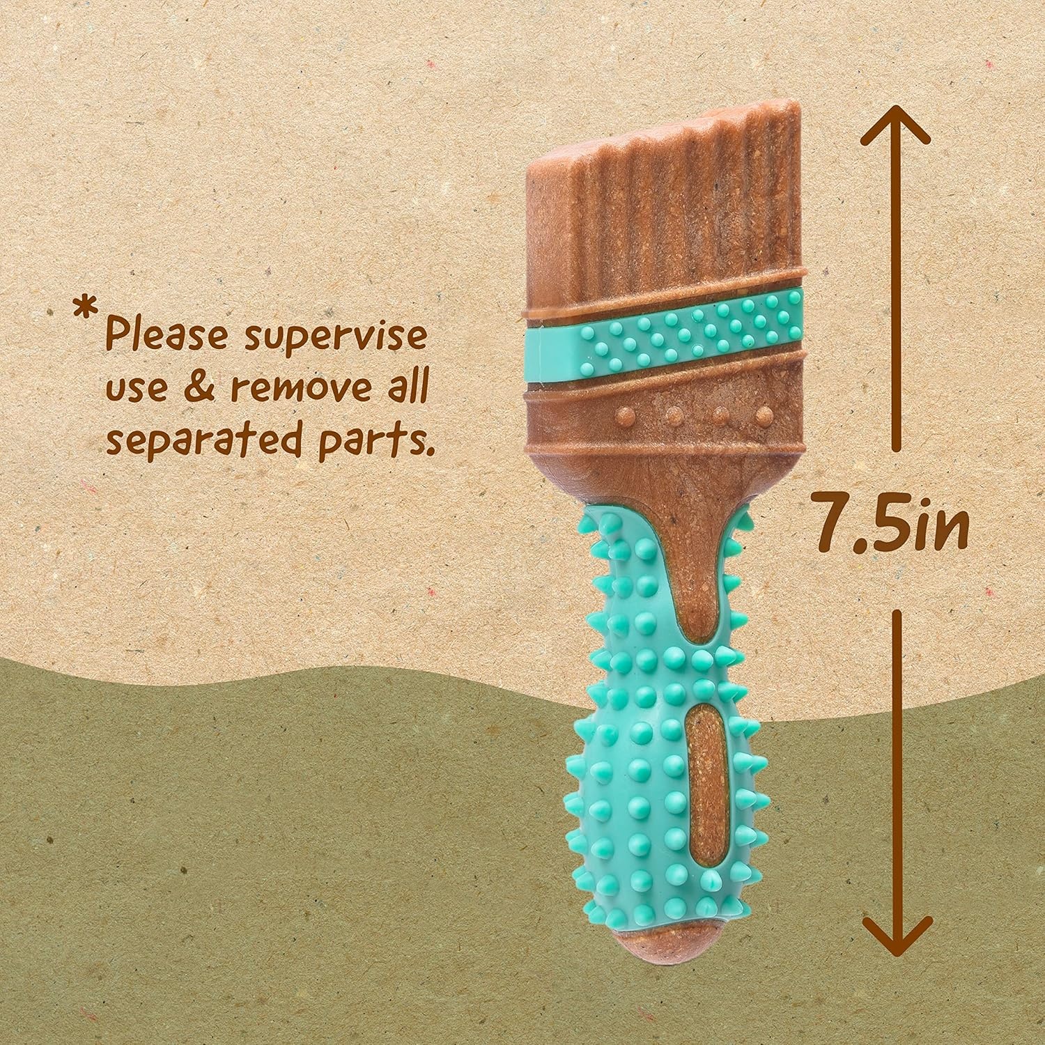 image:imageArm amp Hammer for Pets Chew Tools Collection Wood Blend Pliers Chew Toy for Dogs Compressed Wood with Baking Soda Safer amp Durable Alternative to Chewing Sticks 7 InchPaintbrush