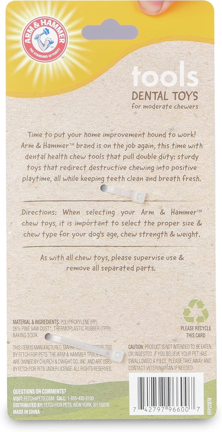 image:imageArm amp Hammer for Pets Chew Tools Collection Wood Blend Pliers Chew Toy for Dogs Compressed Wood with Baking Soda Safer amp Durable Alternative to Chewing Sticks 7 InchHammer
