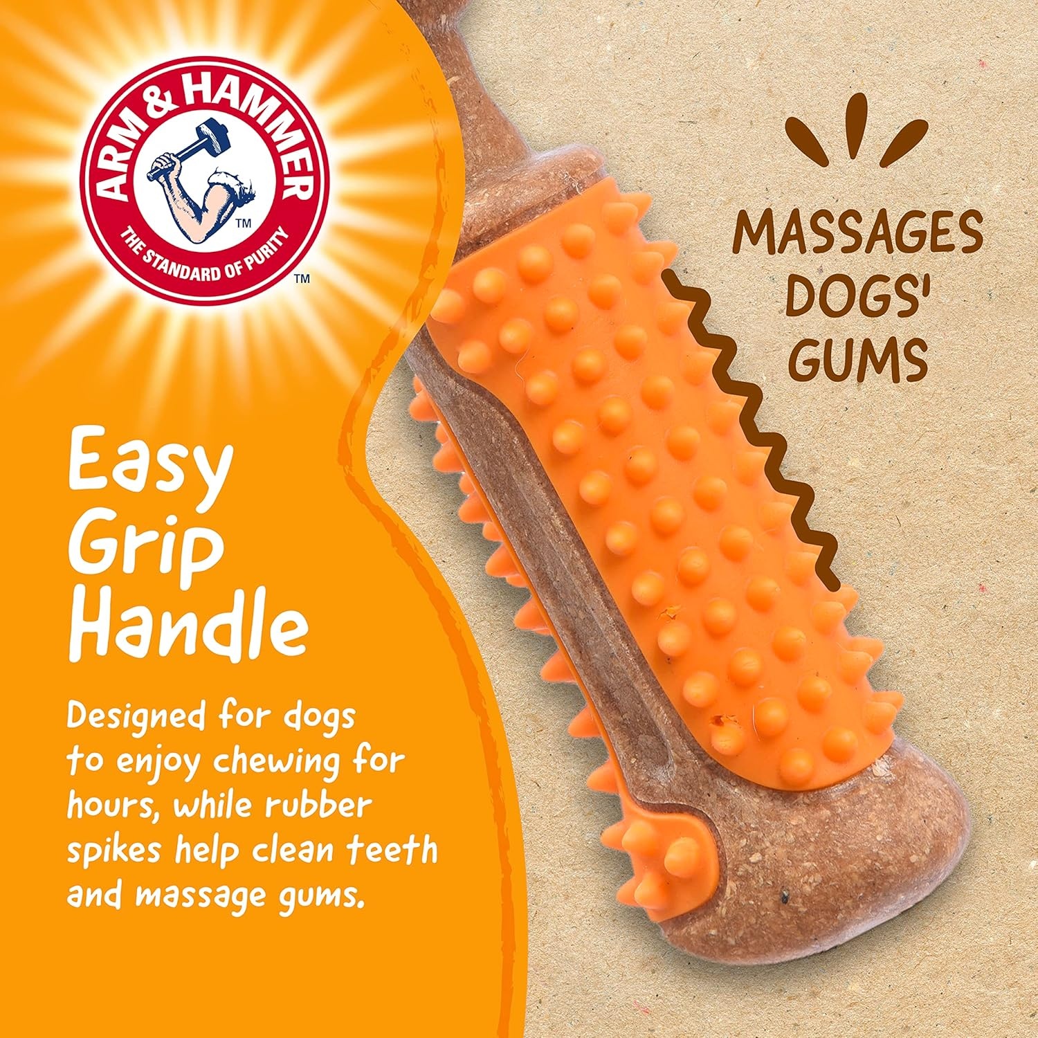 image:imageArm amp Hammer for Pets Chew Tools Collection Wood Blend Pliers Chew Toy for Dogs Compressed Wood with Baking Soda Safer amp Durable Alternative to Chewing Sticks 7 InchHammer
