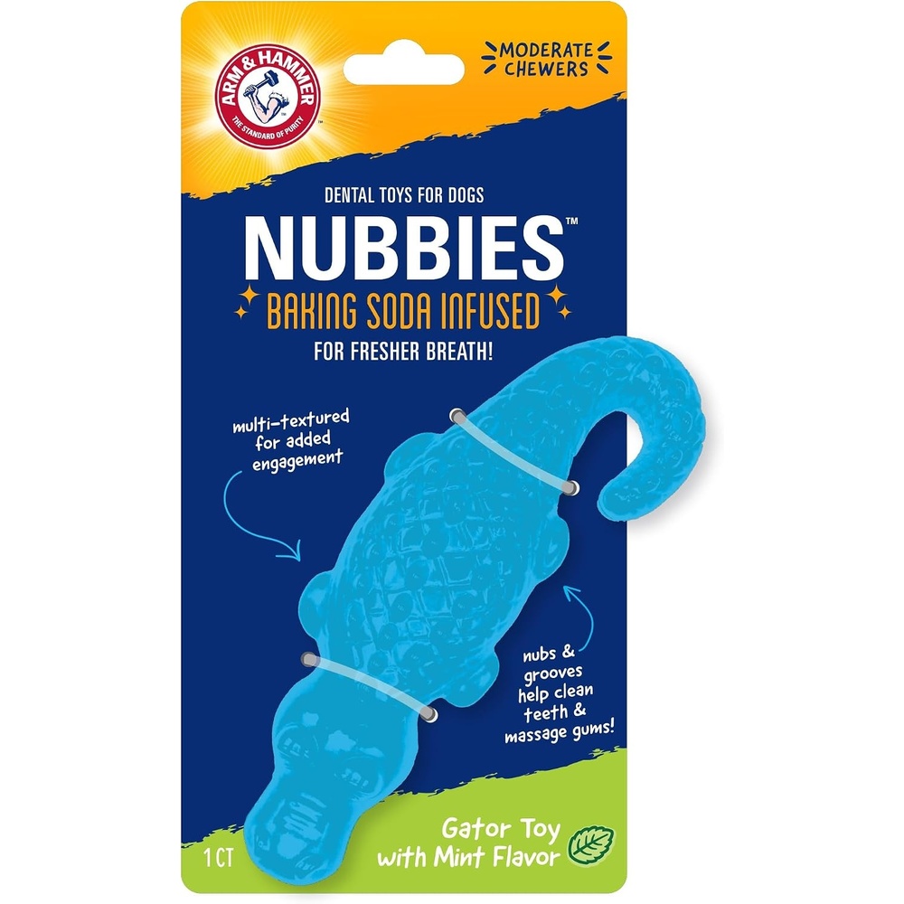 image:imageArm amp Hammer Nubbies TBone Dental Chew Toy Peanut Butter Flavor Textured Toy Helps Clean Teeth Supports Oral Care for Dogs Up to 35 Lbs 24 Pack NonEdible Supervised Daily Chewing at HomeBlue Gator
