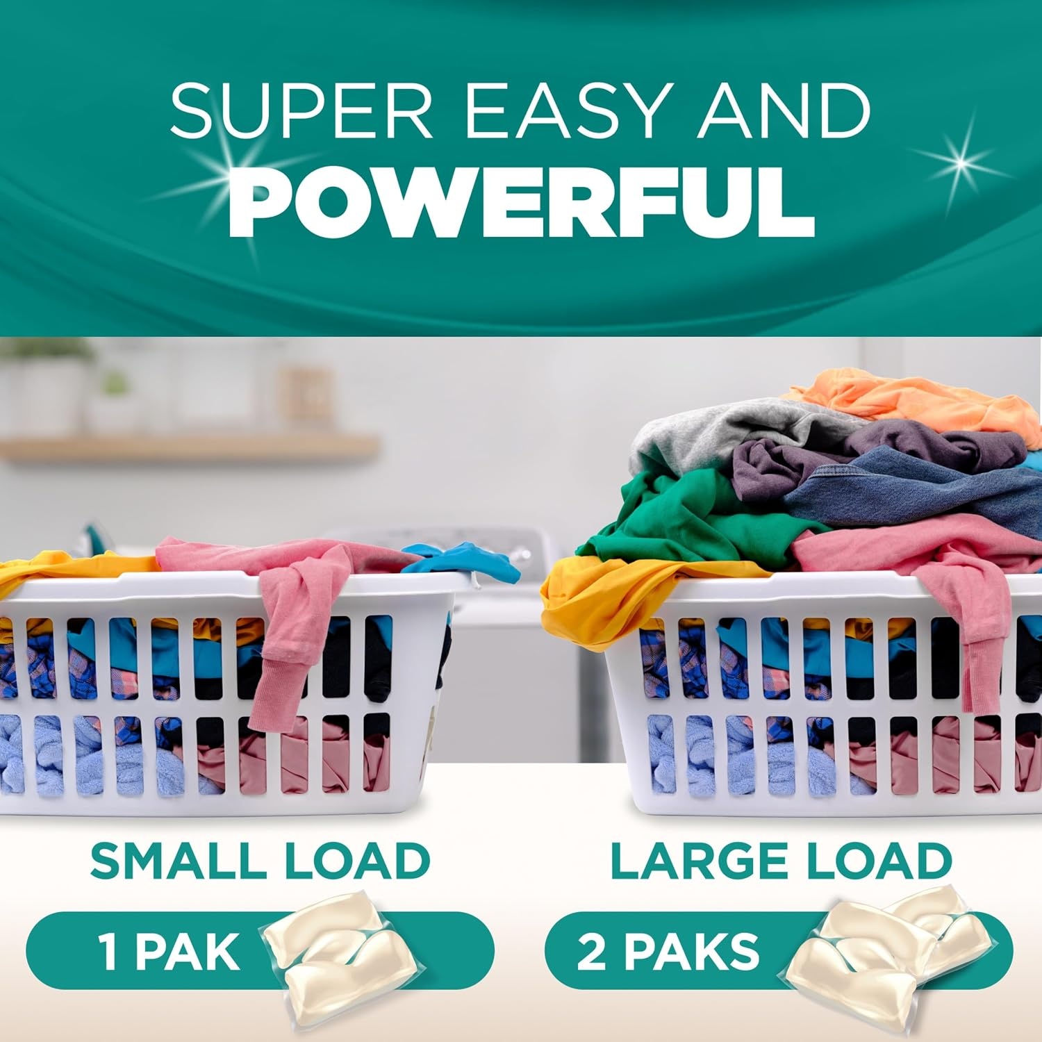 image:imageARM amp HAMMER Deep Clean Free amp Clear Laundry Detergent Power Paks Free of Dyes and Perfumes Dermatologist Tested 44 Count44 Count Pack of 1